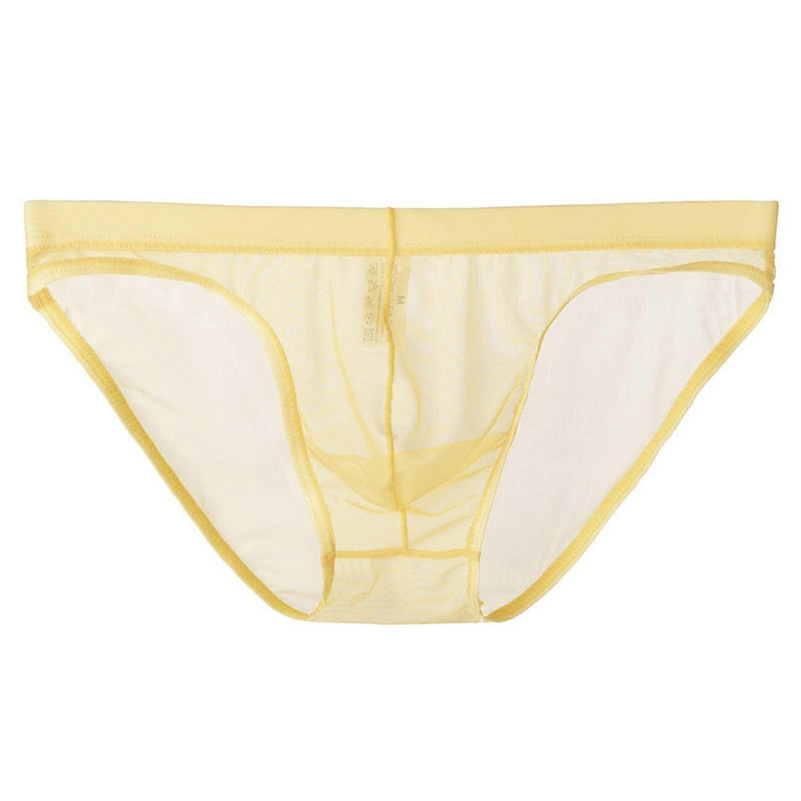 Men's Cotton String Thong Briefs Beige M