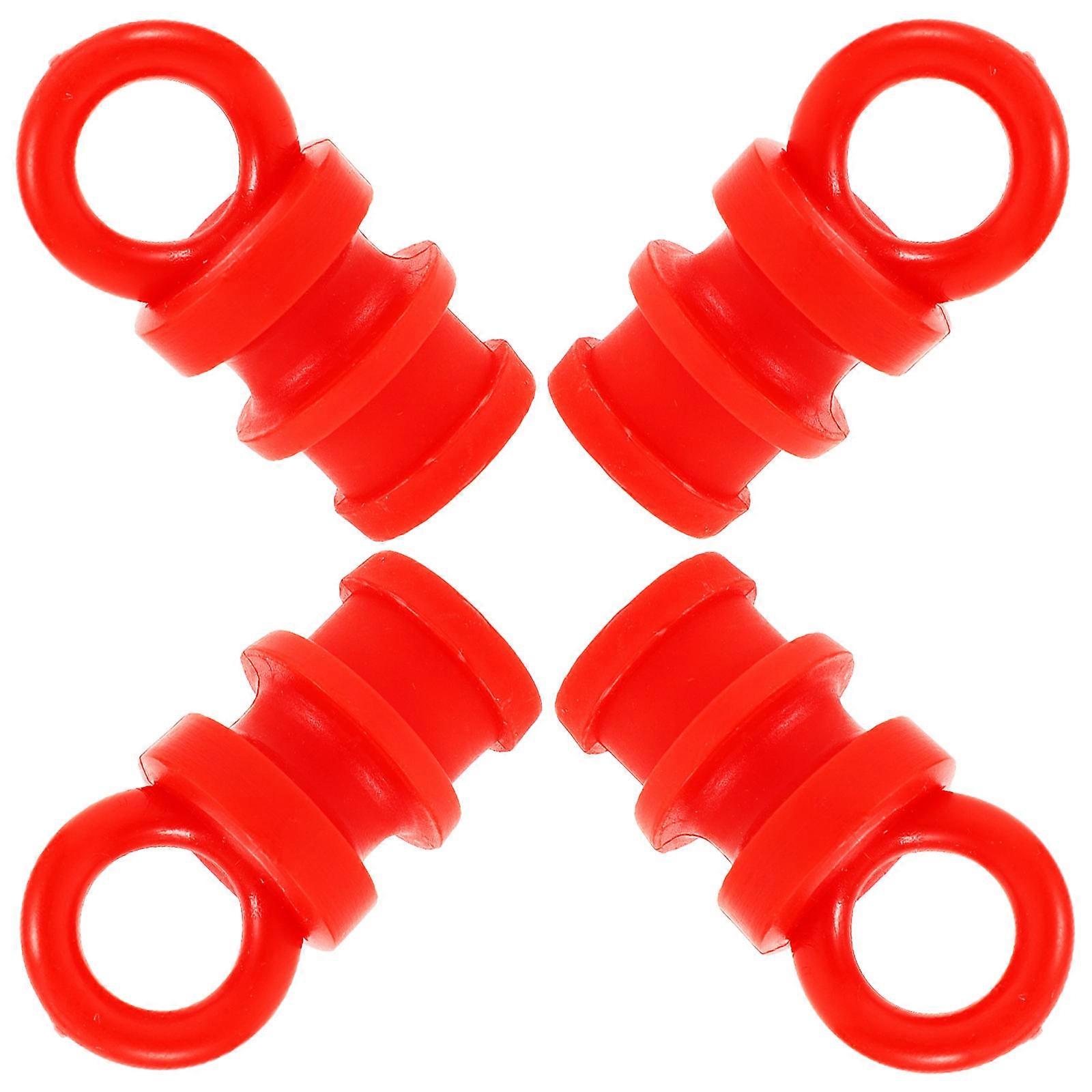 Plastic External Post Caps 4Pcs Warning Post Cover Suitable For Safety Applications Red Round Connecting Accessories