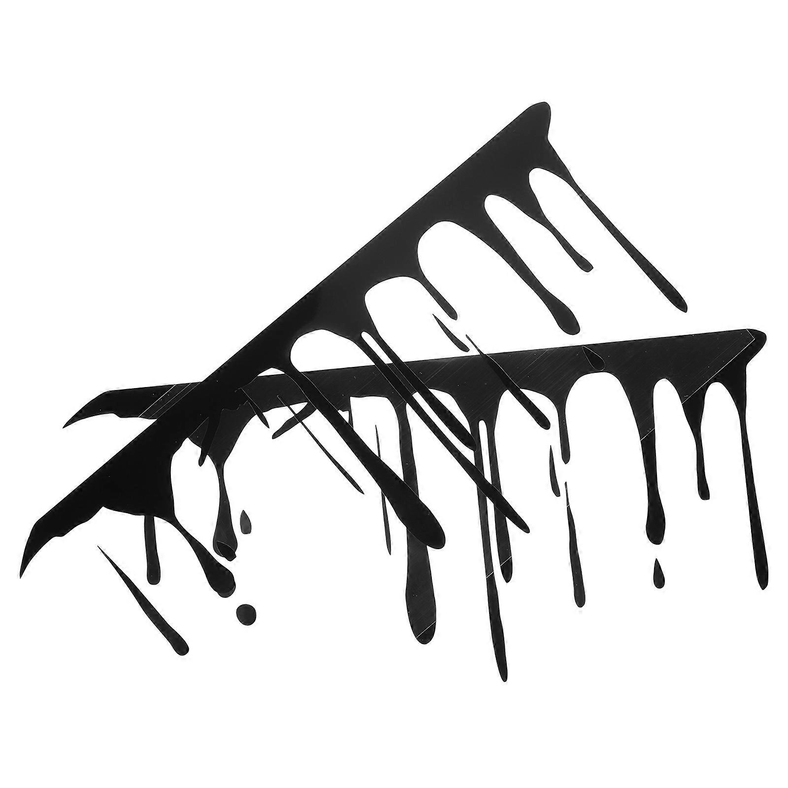 Blood Decals For Halloween Car Decoration 1 Pair Black PVC Dripping Effect Suitable For Car Owners Easy Installation