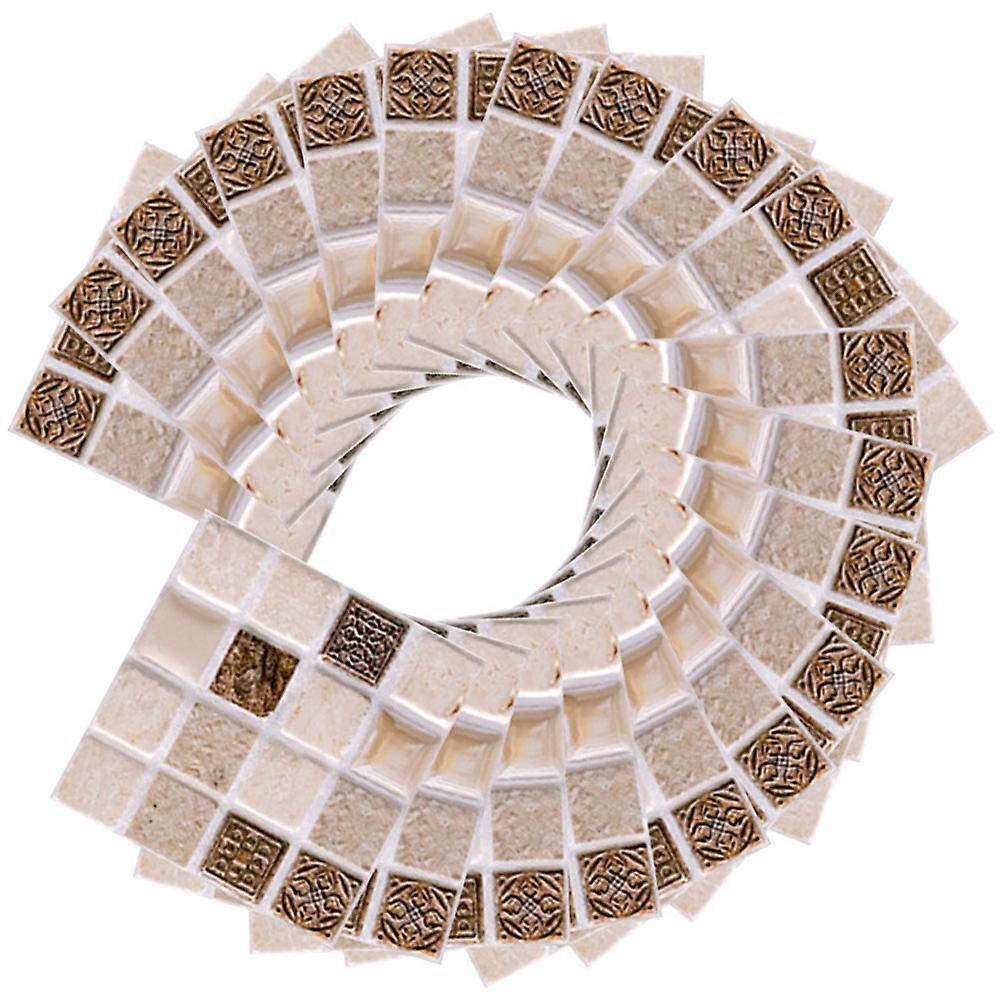 Yellowing Resistant Kitchen Tile Decals 20Pack For Homeowners PVC Material Waterproof Vintage Style Application