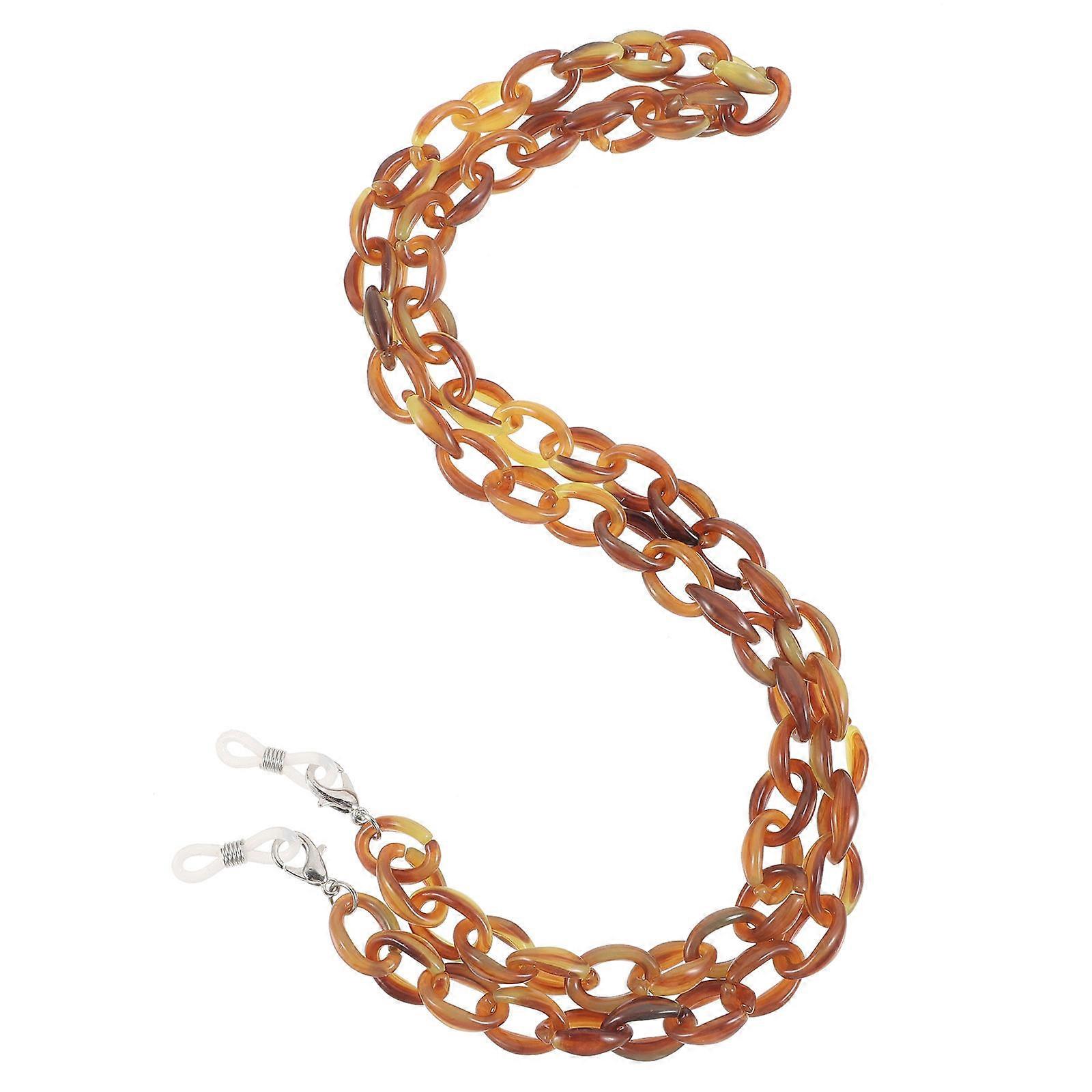 1pc Acrylic Eyeglass Anti drop Chain Glasses Holder Sunglasses Chain (Brown)