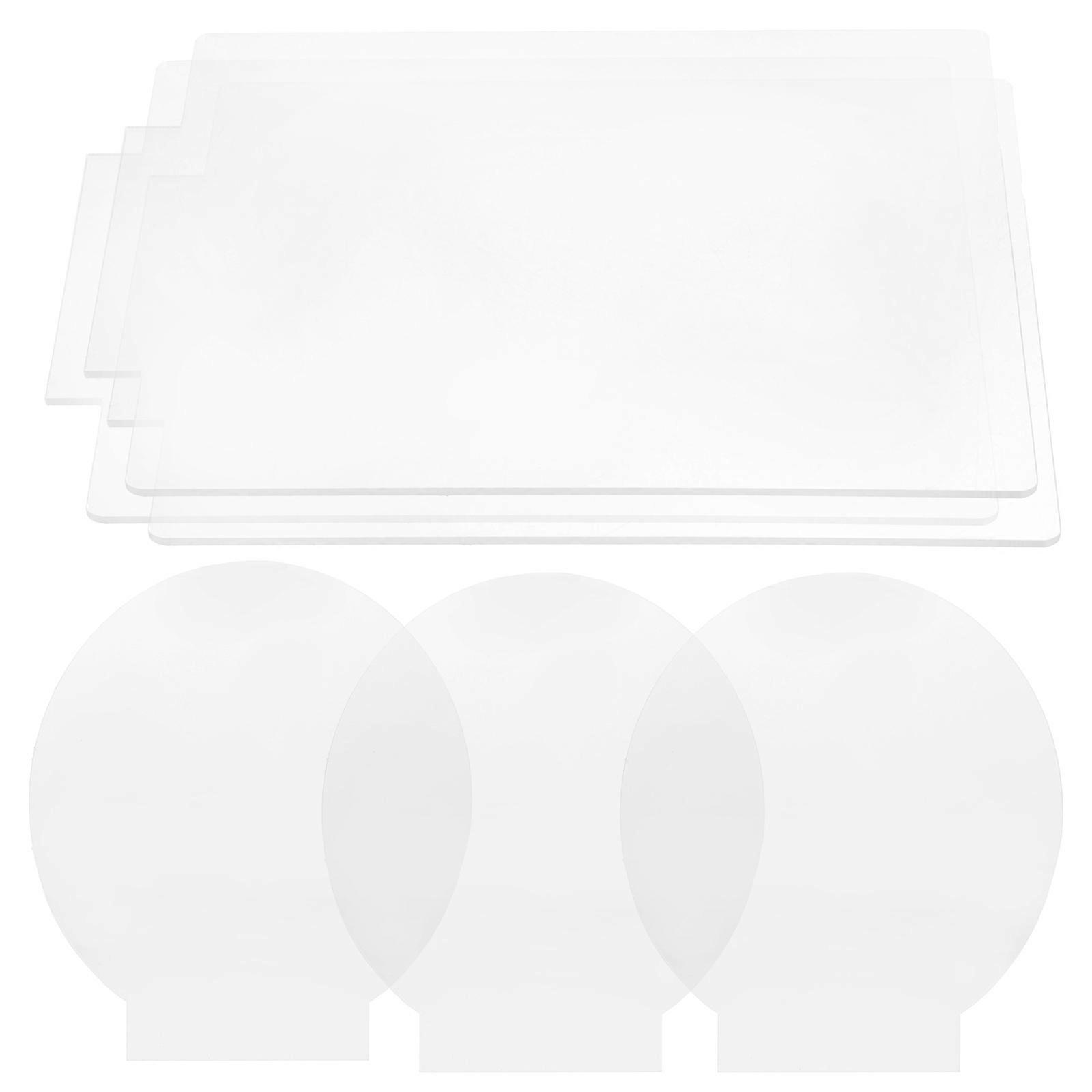 6pcs Acrylic Lamp Holder Creative Round Square LED Light Bases for DIY Projects Durable Transparent Light Plates for Home Decoration