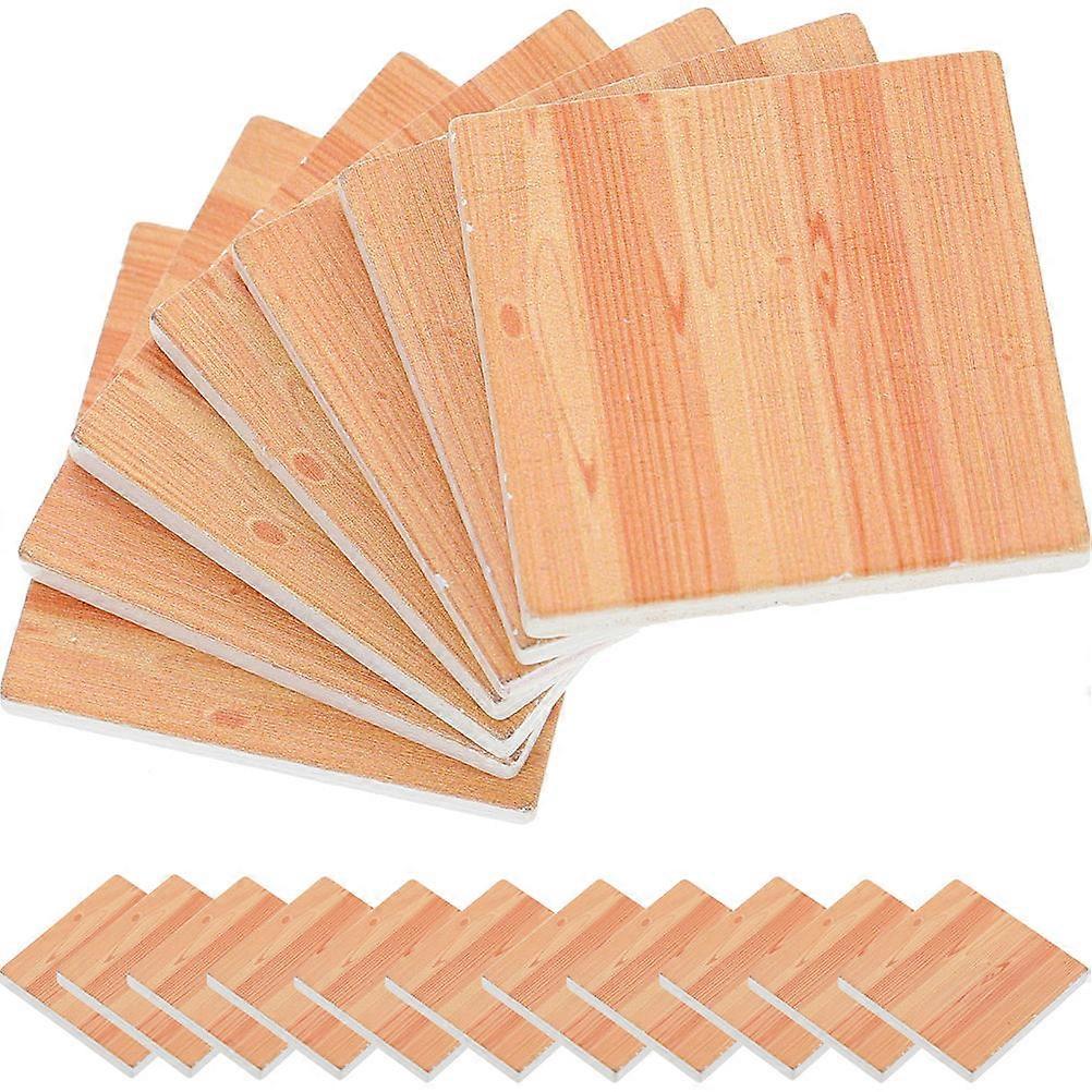 Simulated Floorboards Miniature Flooring Tiny House Decor Plastic Material Scene Decoration 27Pcs