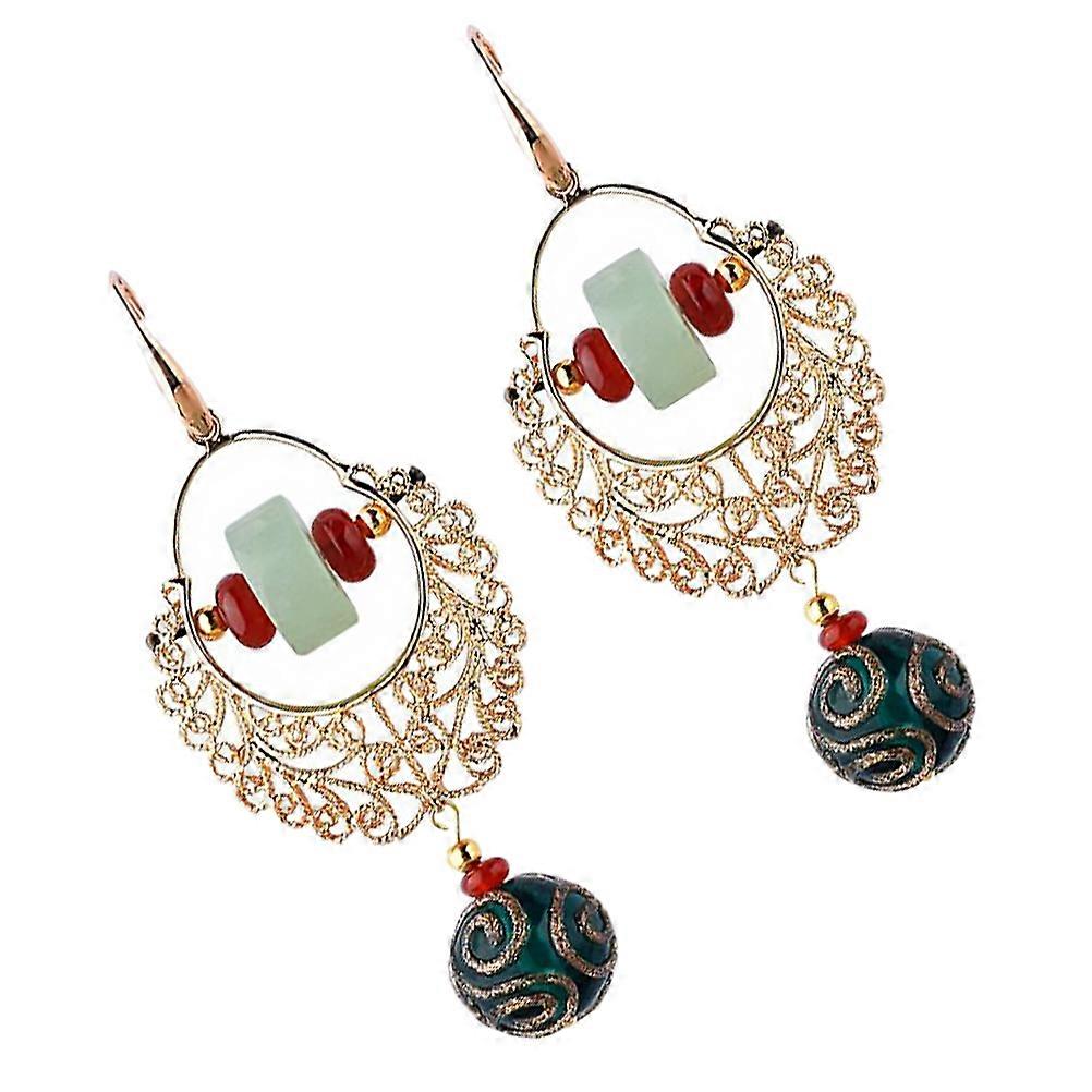 빈티지 중국 귀걸이 1 쌍 패션 액세서리 소녀 특별한 날 모듬 색상 중공 디자인