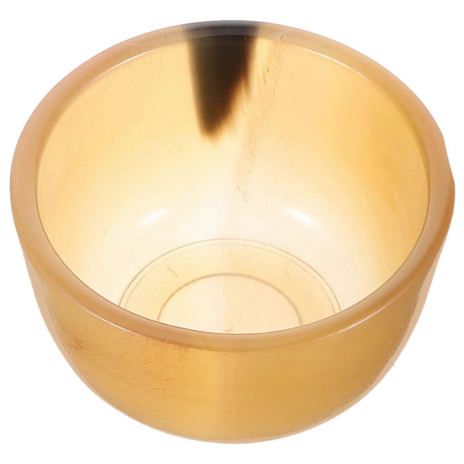 Handcrafted Ox Horn Wine Cup for Daily Use Light Yellow Artistic Design Durability 6.5 inches