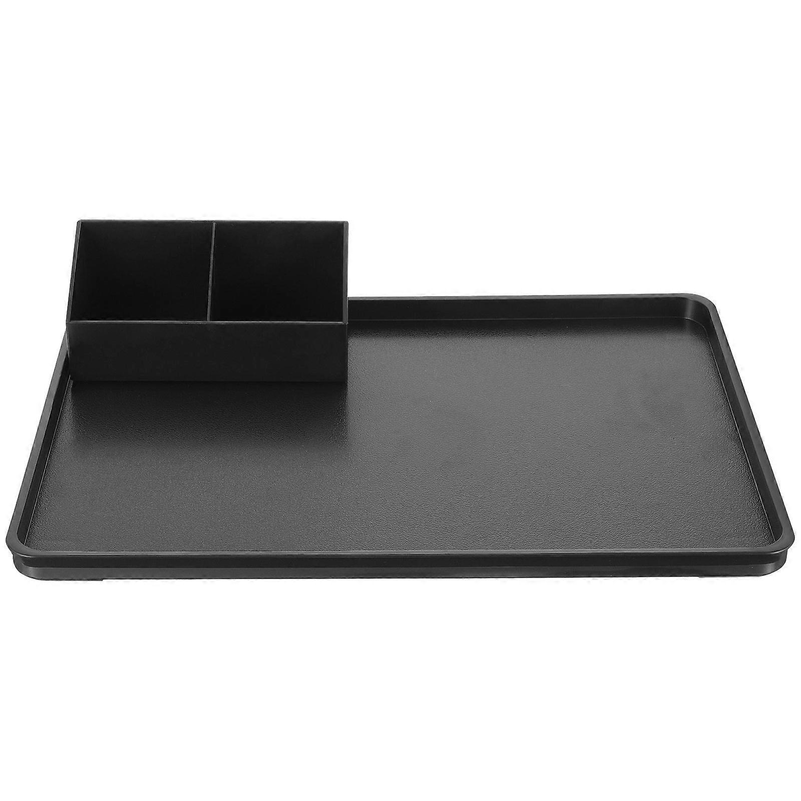 Black Plastic Serving Tray for Coffee Tea Snacks and Storage Use 1 Set