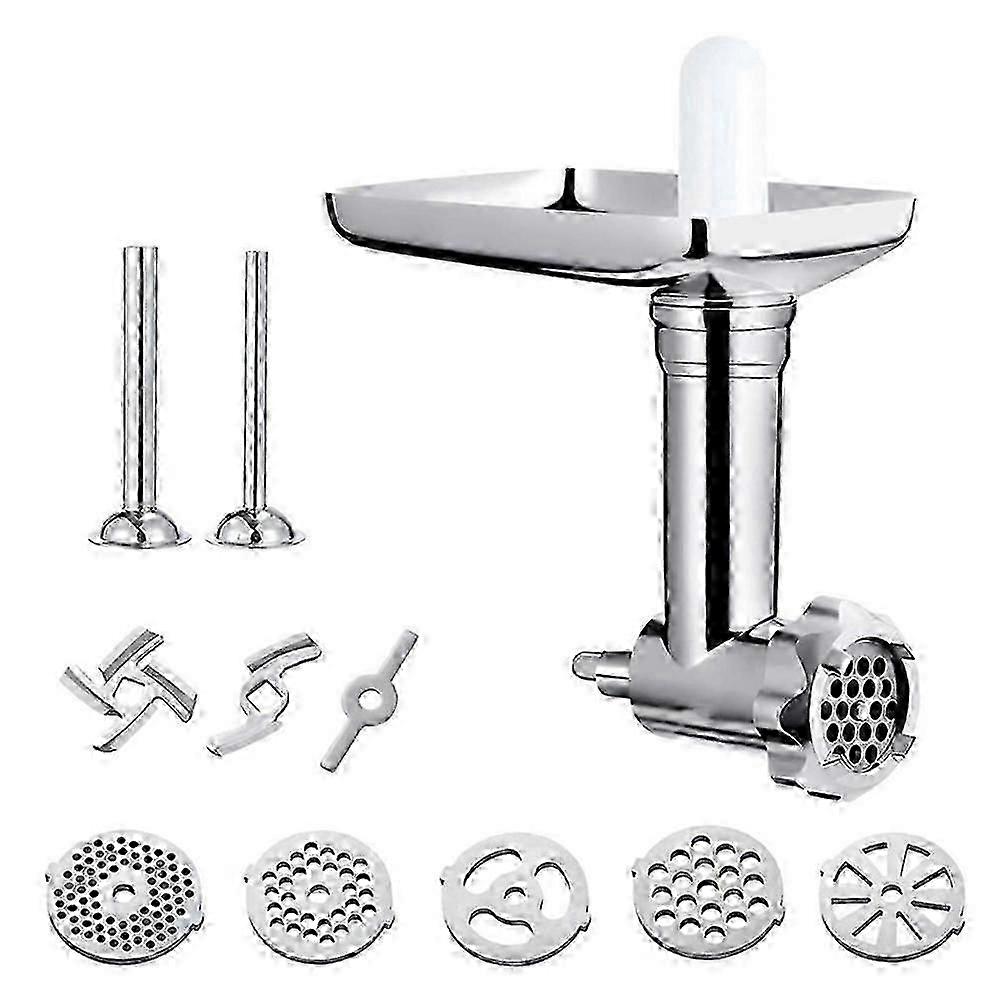 Food Grinder Attachment suitable for Stand Mixers,Meat Grinder Attachments,Sausage Stuffer Tubes,4 Grinding