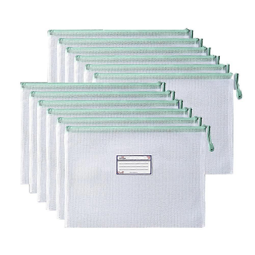 Plastic Document Bags With Label And Zipper Closure - A4/A5/A6 Sizes - Organizer For Invoices Receipts (10Pcs)