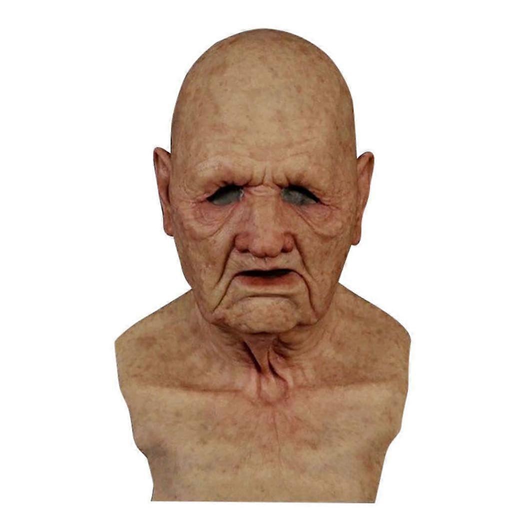 Realistic Old Man Mask Latex Life-Like Grandpa Face Mask for Halloween, Carnival, Cosplay, Breathable for Adults/Kids