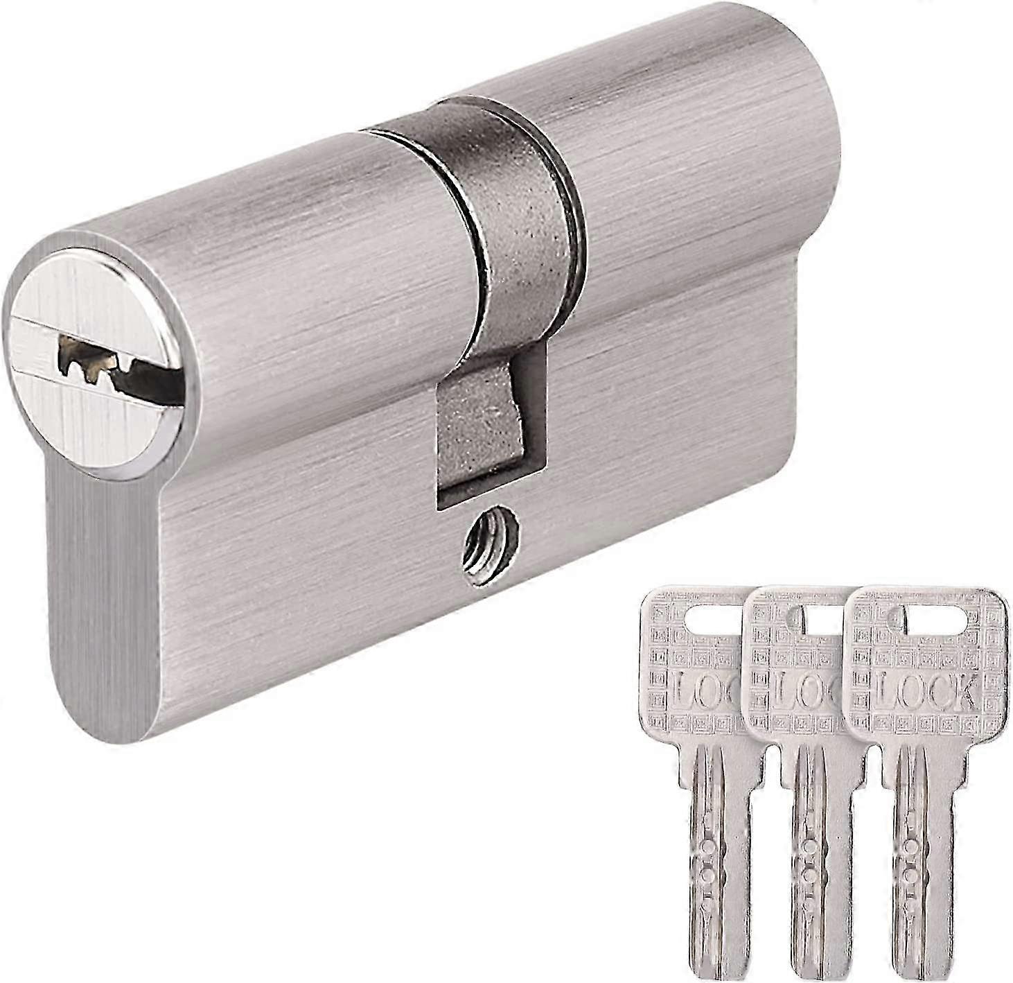 2025 30/30 Lock Cylinder with 3 Keys, Double Cylinder Profile, Cylinder Lock, Replacement Accessory, Identical Locking Cylinder, Front Door Security L