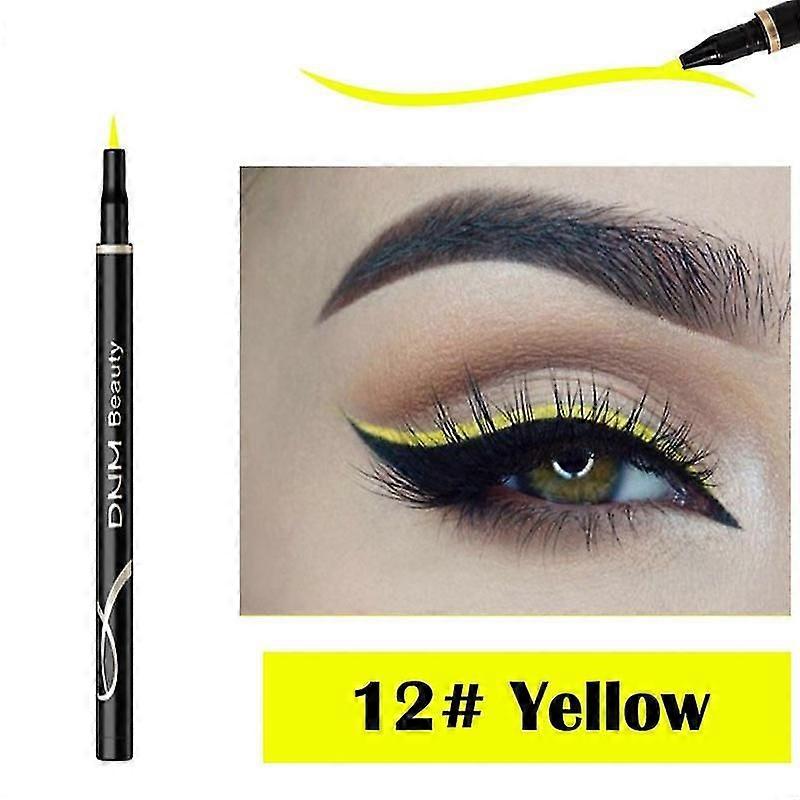 Dnm Matte Eyeliner Cat Eye Makeup Longlasting Waterproof Sweatproof Quick Dry Not Blooming Liquid Eyeliner 12 Colors Tslm2