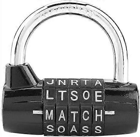 5-Digit Security Combination Padlock - Black, for Gym Lockers, Tool Boxes, Bikes & Luggage