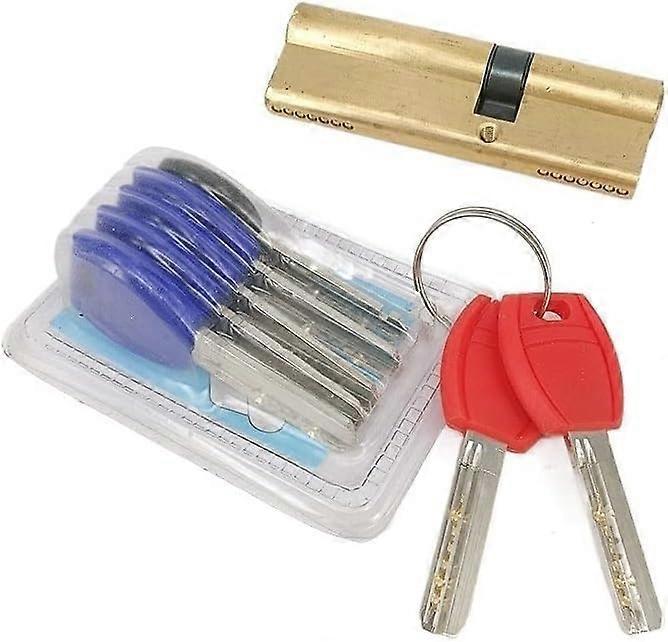 Euro cylinder lock, 65 70 80 90 95 mm brass AB key antitheft (Color: 90) Ref: 8840