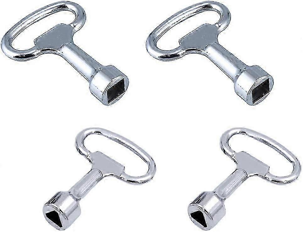 4pcs Metal Triangular Keys Utility Cabinet Key Key Distribution Cabinet Key Electric Meter Box For Gas-water-electric Meter Control Cabinet Radiator-M