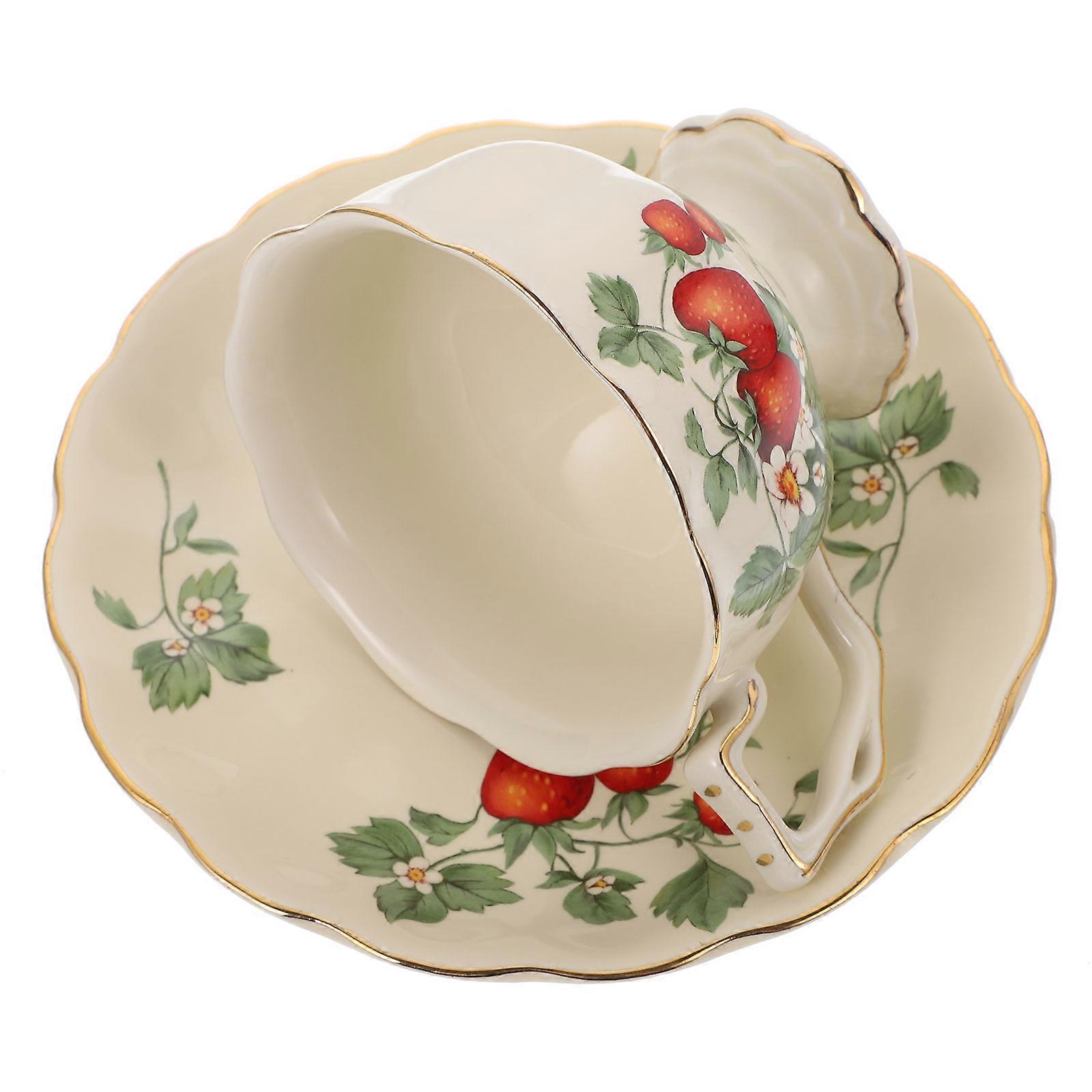 Round Assorted Color Coffee Cup and Saucer Set Suitable for Home Cafe and Restaurant Holds Beverages 1Set