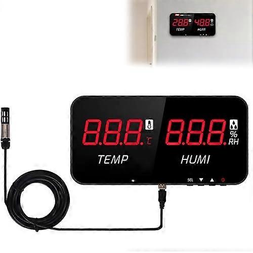 WallMounted Digital Temperature Humidity Monitor with LCD Display, Alarm Function, for Indoor Outdoor Industrial Greenhouse Use Ref: 1191