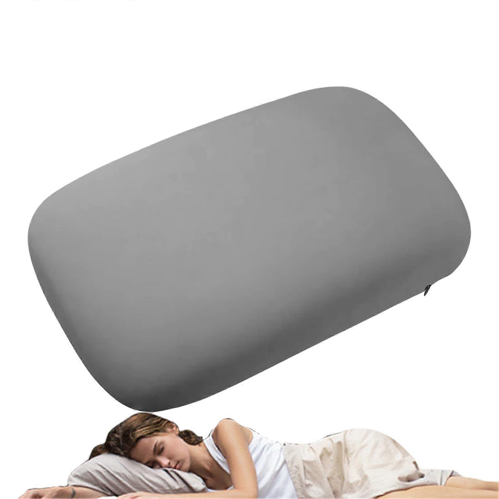 Camping Pillow - Soft Cooling Memory Foam Headrest for Travel, Outdoor Sleep, Foldable Design, Gray Color