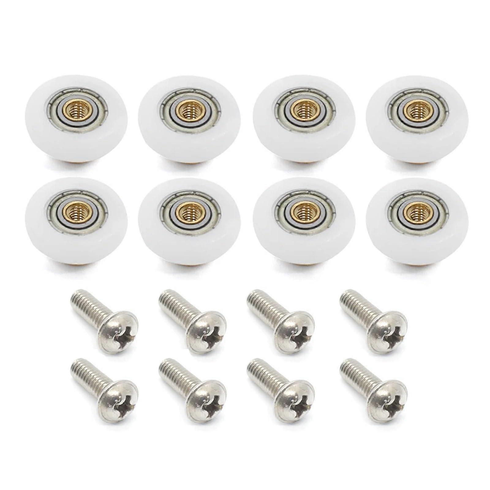 Door Roller Guide Wheel 10 Pack, Replacement Shower Door Rollers 19mm to 27mm Diameter, Durable and Compatible Wheels