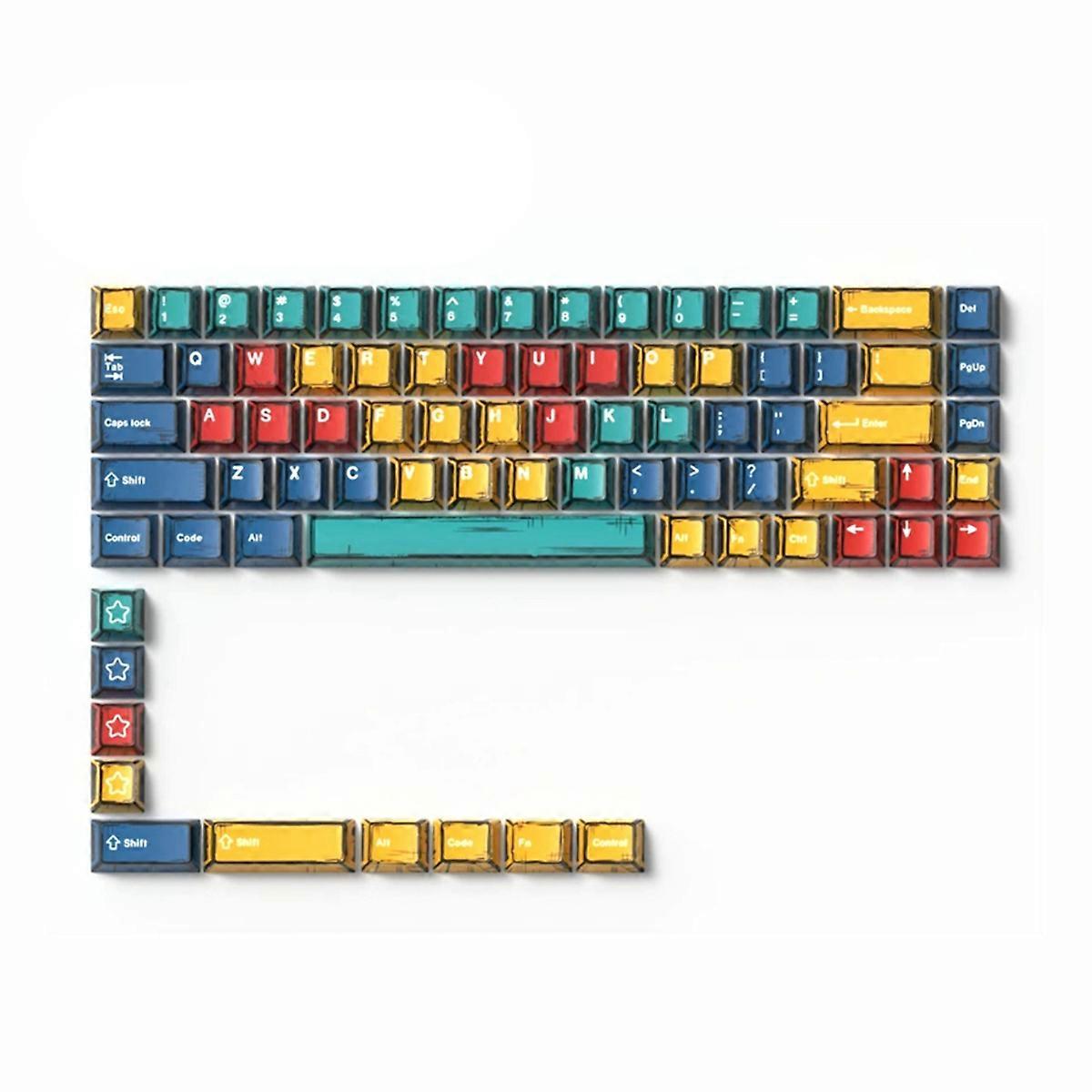 Comic Keycaps EVA01 BOW-Cherry Profile PBT Dye-Sub 78 Keys for Mechanical Gaming Keyboard 61/61/63/6
