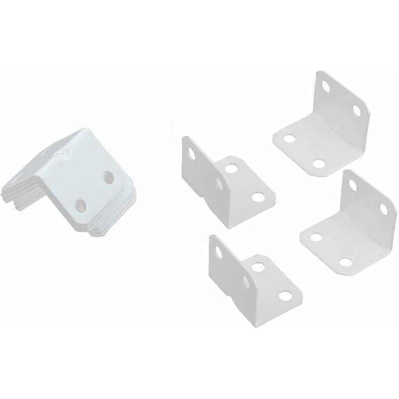 10Pcs Metal L-Shaped Door Window Shelf Corner Brace Right Angle Bracket White