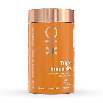 Nutriburst Sugar-Free Vegan Triple Immunity 60 Gummies - 2 Pack