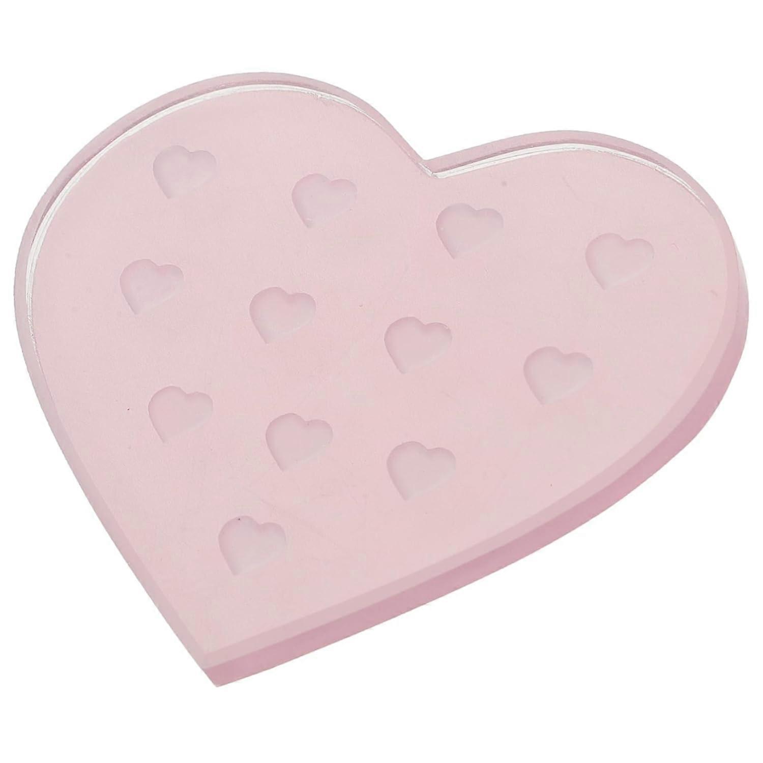 Lash Extension Tray Lash Holder Pink Glass Eyelash Plates Heart Shape