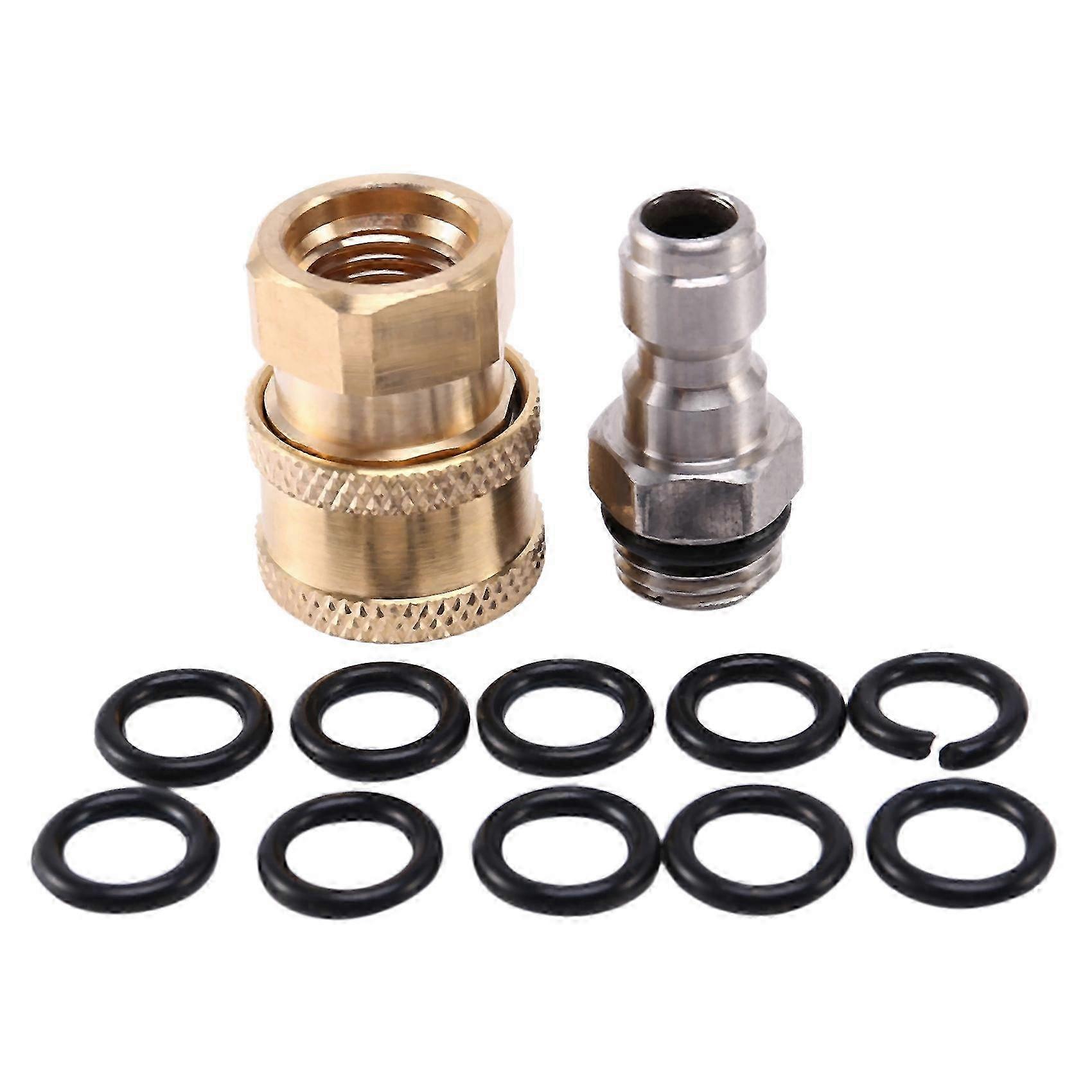 Pressure Washer Adapter Set,1/4 Inch Quick Disconnect Kit With 10 Pack O-Ring.5000 Psi