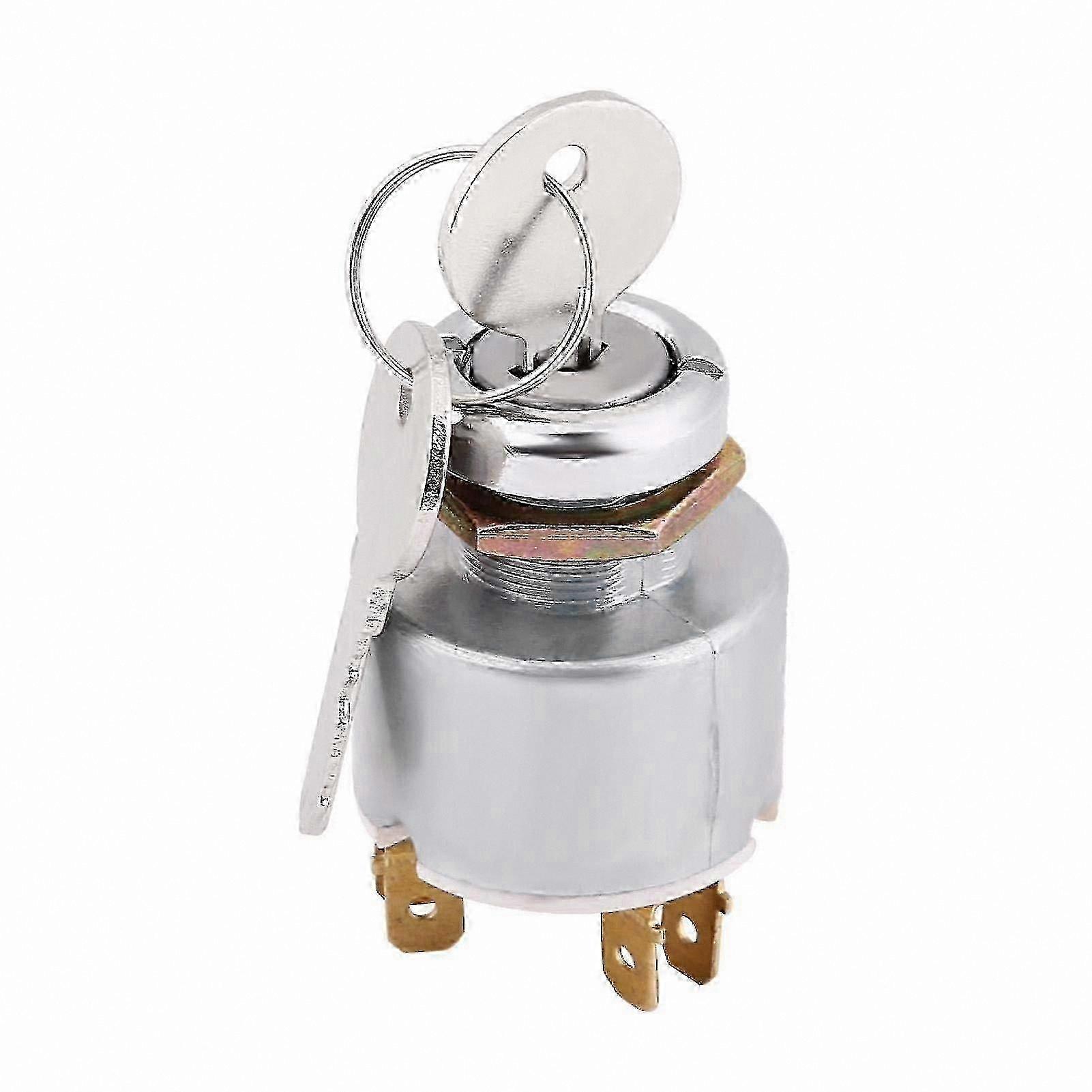 Universal 12V Engine Ignition Switch with Key, 3-Position Control for On/Off Start