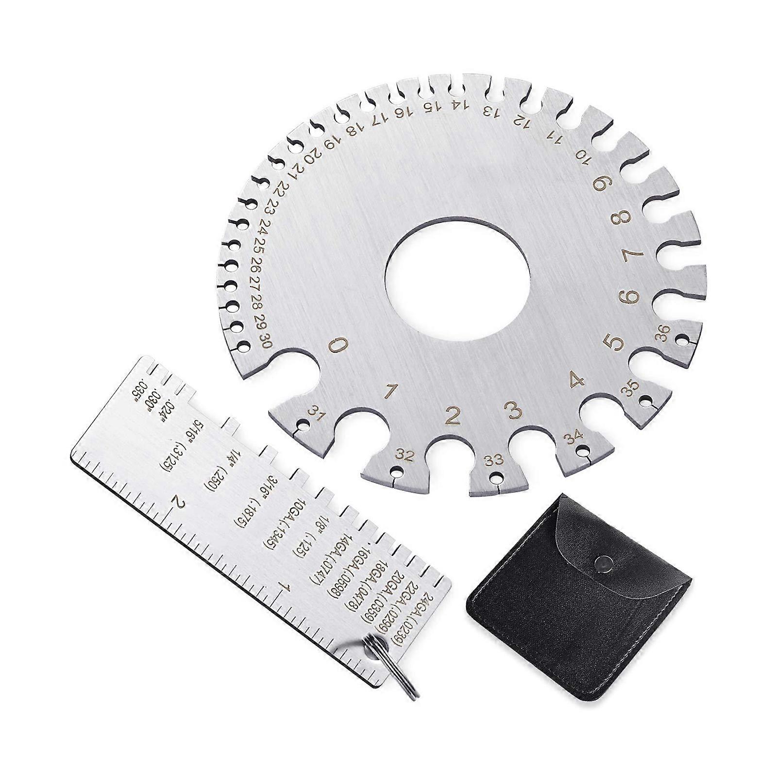 Round Wire Cable Thickness Gauges with Double Side Scale Wire Diameter Measuring Tool for Accurate Sheet Metal Measurement Multicolor