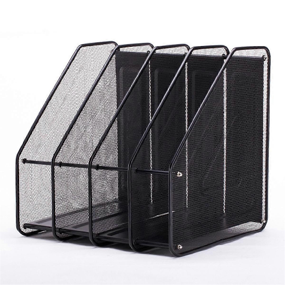Mesh Quadruple-Column File Rack Bookshelf Data Rack File Box