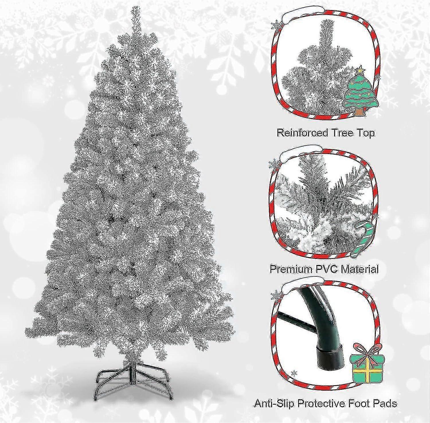 Albero di Natale artificiale floccato dalla neve per uso interno ed esterno