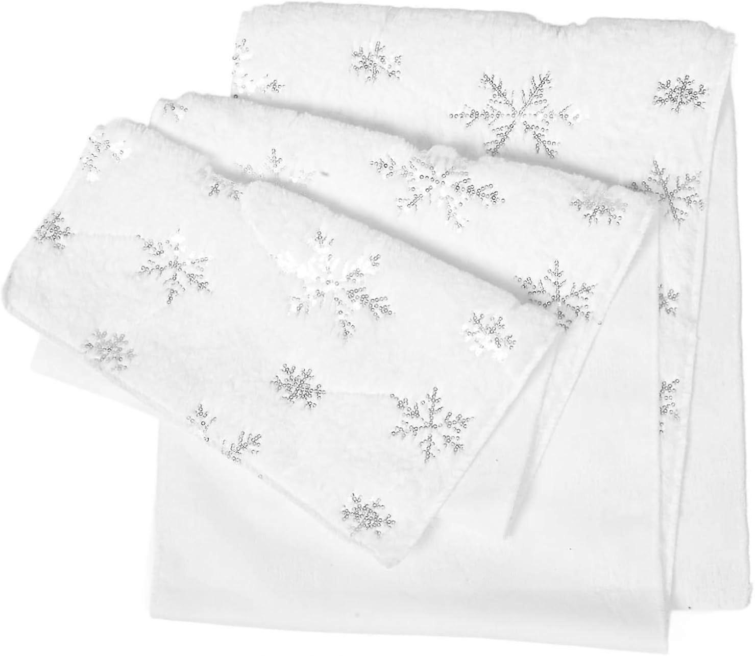 Christmas Snowflake Table Runner Winter Decor for Dining Tables Handmade Sequin