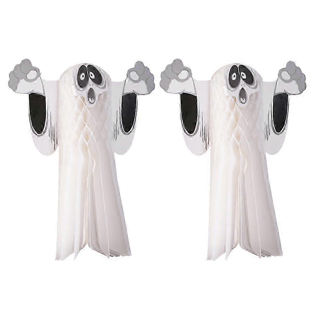 2PCS Ghost Decoration 3D Honeycomb Paper Flying Ghost Scary Decor C...