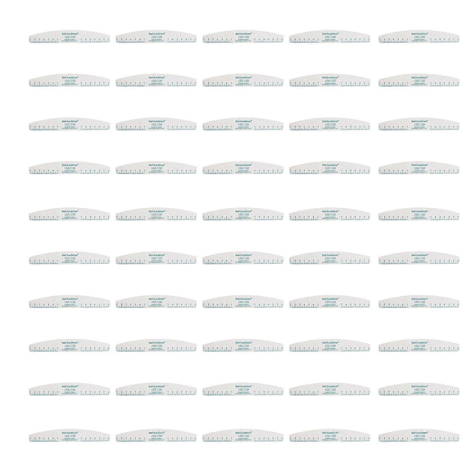 50pcs Nail Art File 150/150 Grit Polishing Reusable Washable Professional Nail Buffering File