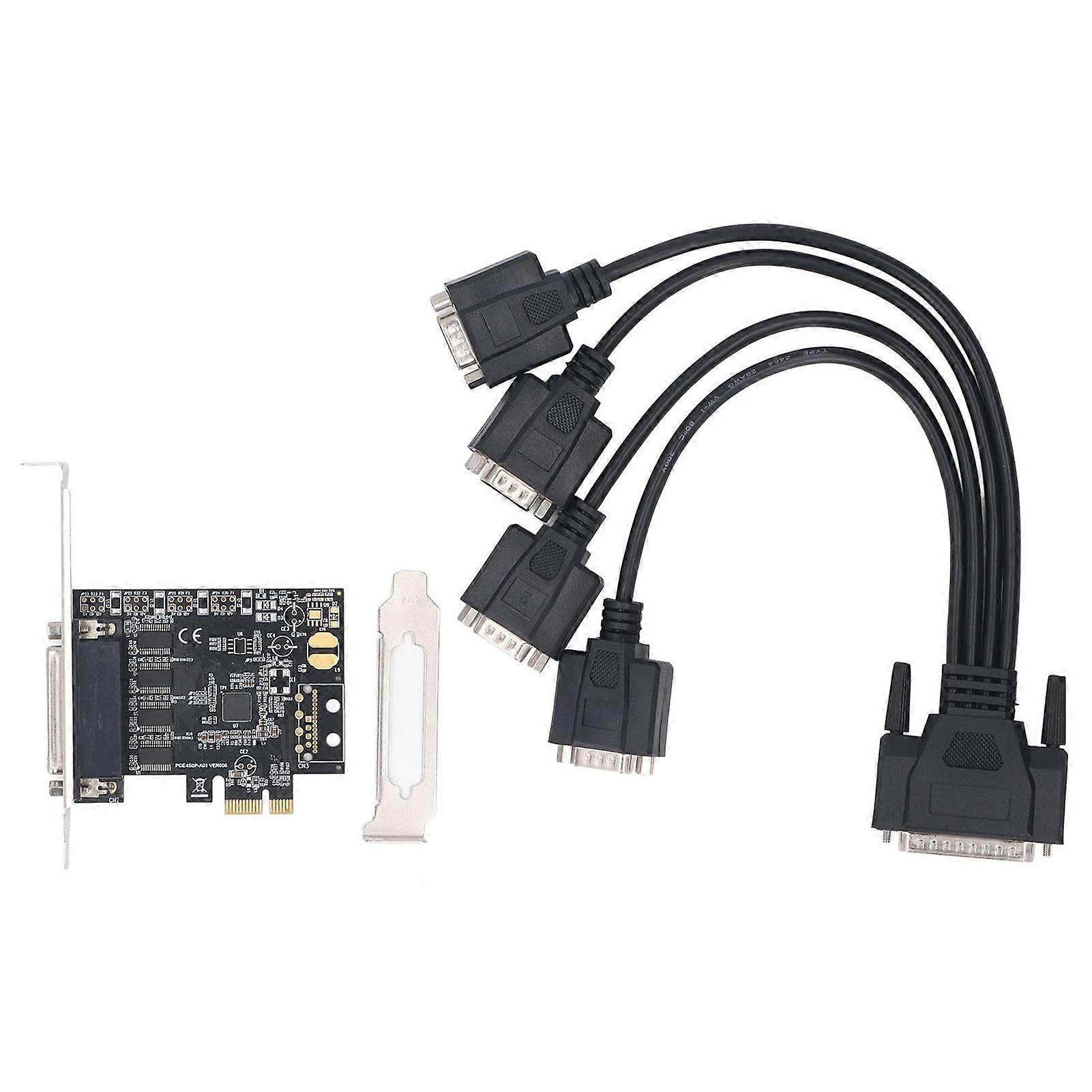 PCIE 1X Serial Adapter Card DB25 to 4 Port DB9 RS232 PCI Express for Windows and Linux