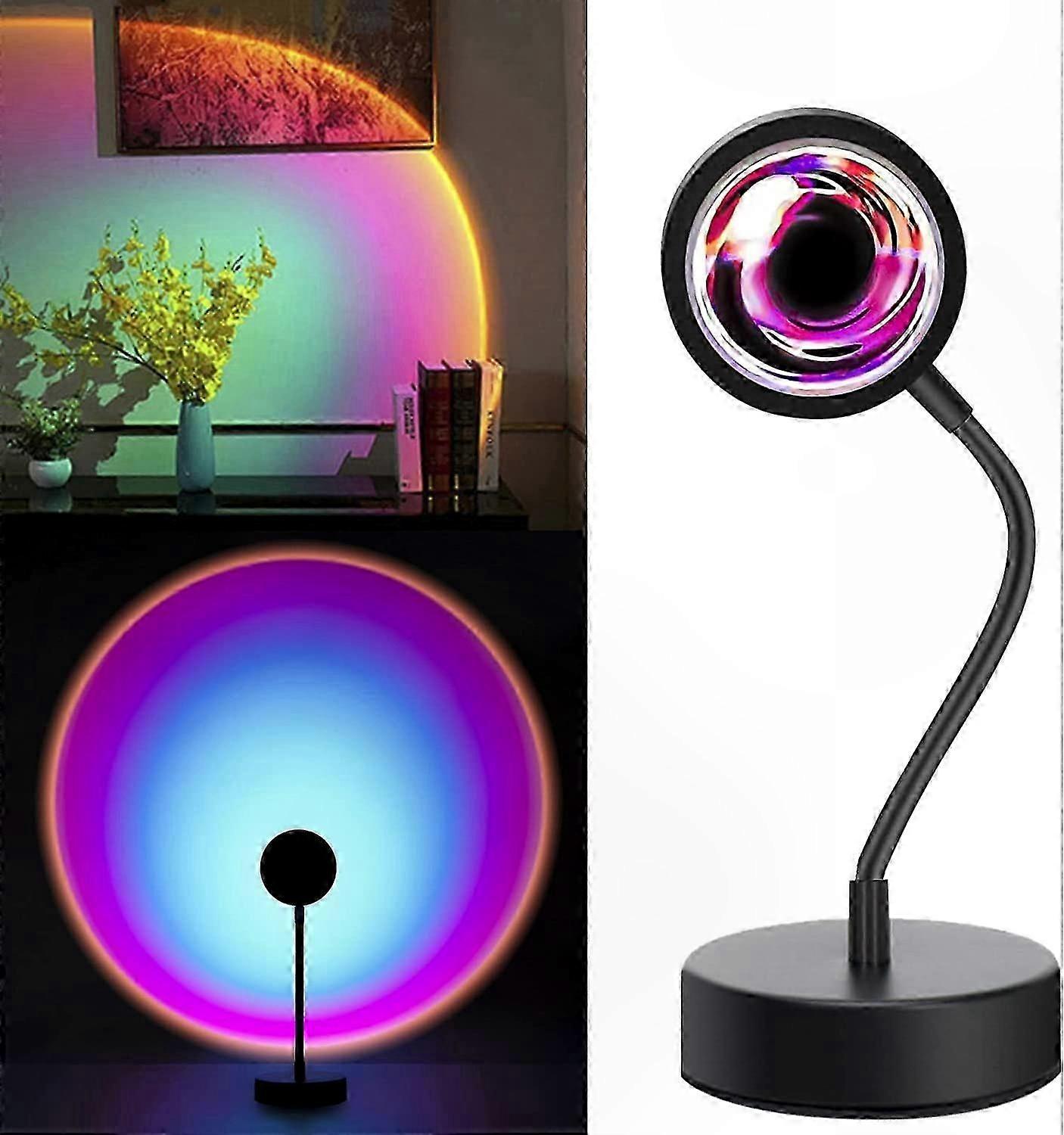 360 Sunset Projector Lamp, Dimmable LED Night Light for Bedroom or Office, Ambient Mood Lighting with Adjustable Brightness