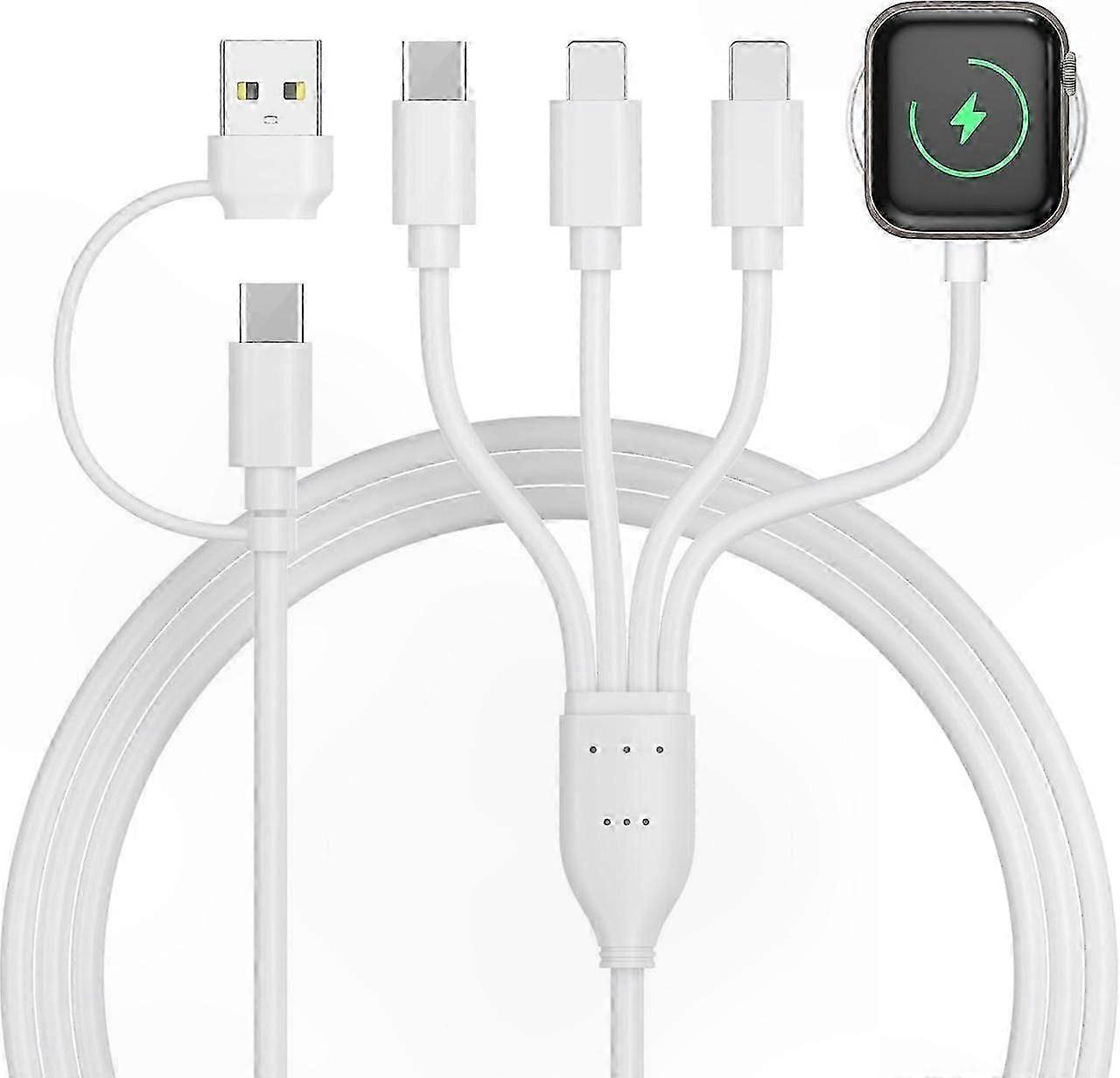 Universal 4-in-1 Multi Charging Cable with USB C, Lightning, and Type C for Smartwatches and Devices