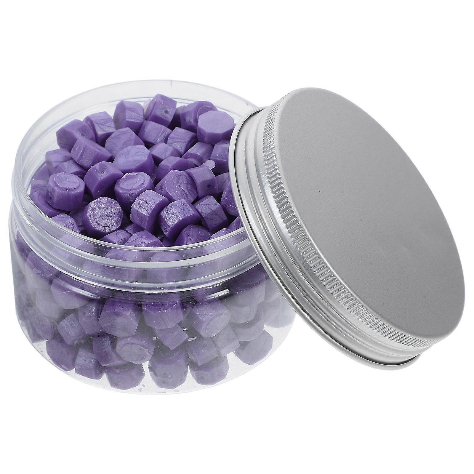 1 Bottle Octagon Purple Wax Seal Beads for Diy Craft Wax Bead Wax Melt Seal Letters Stamp Wax Envelope Sealing