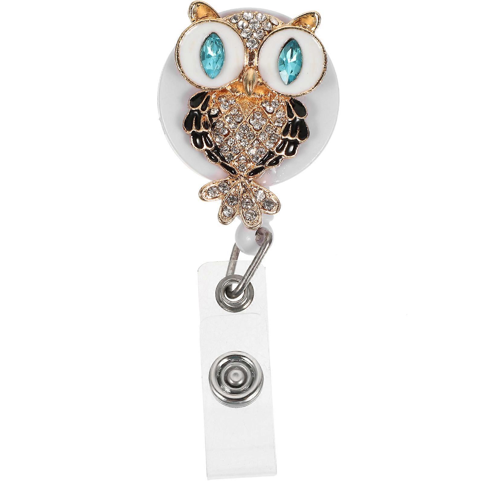 Rhinestone Retractable Badge Holder with Rotatable Clip – Secure ID Card Reel for Nurses, Office Workers, Teachers – Multifunctional Accessory for