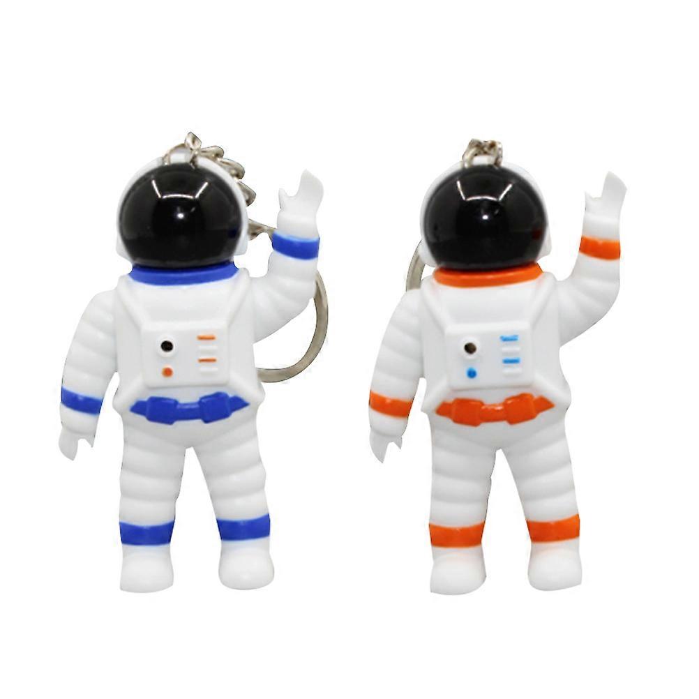2pcs LED Astronaut Keychains Luminous Sound Key Holders Decorative Key Rings Birthday Gift for Kids
