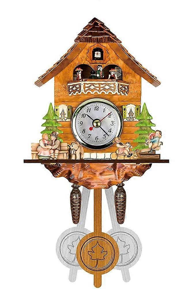 Cuckoo Wall Clock Wooden Handmade Vintage Retro Style Hanging Wall Clock