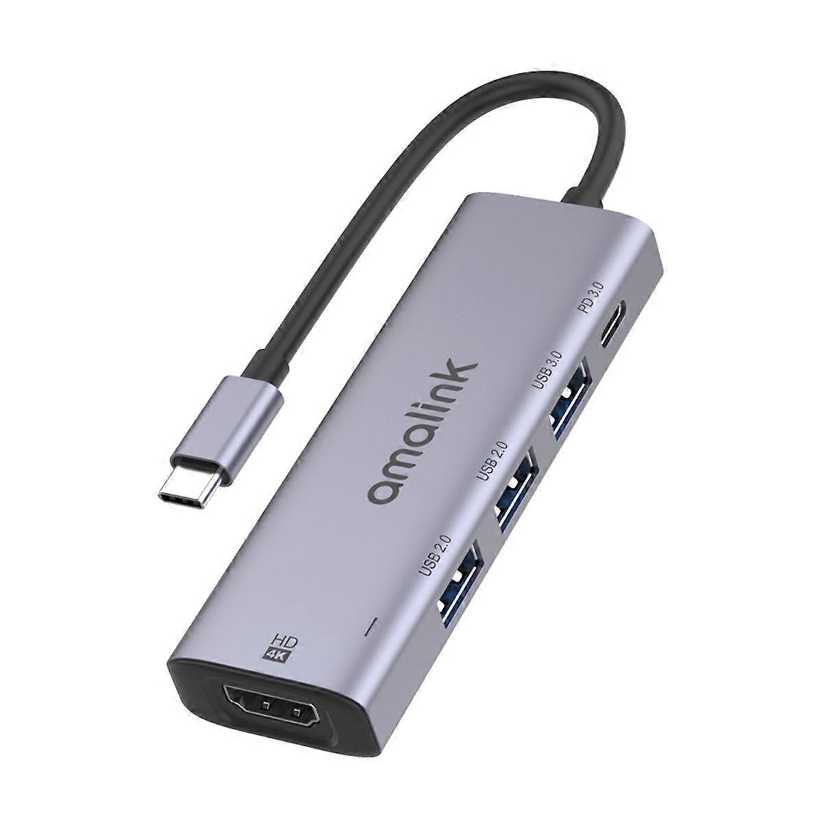95123D Type-C to HDMI + 3 Ports USB + PD 3.0 Multi-function HUB