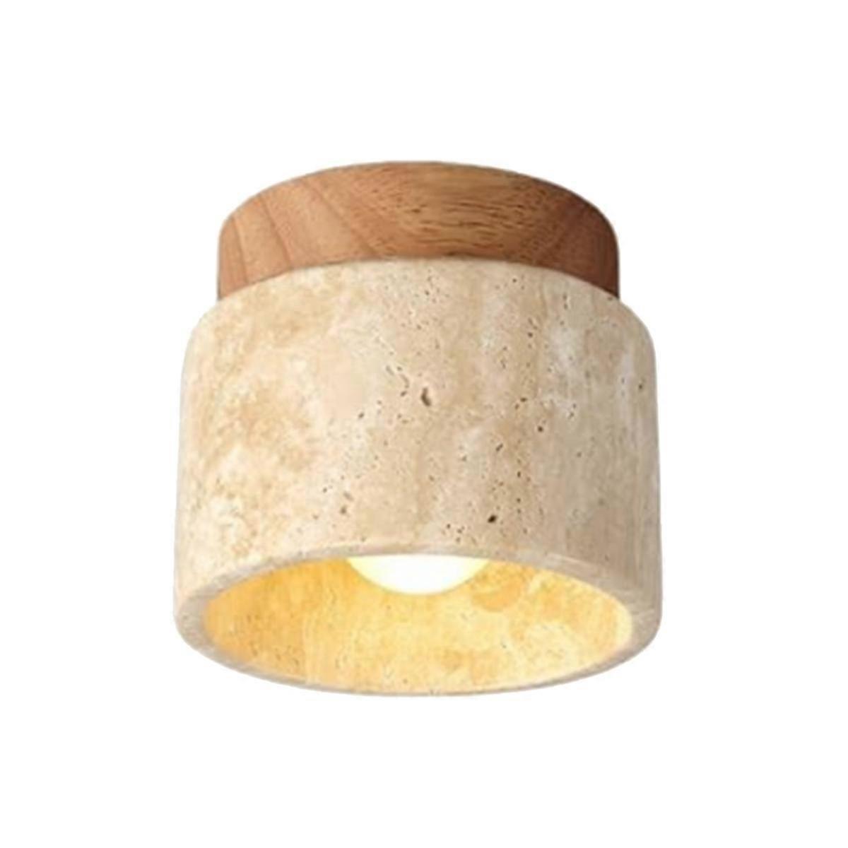 Japanese Style Wabi-Sabi Wooden Ceiling Lamp with E27 Warm Light for Living Room, Hallway & Kitchen - Ideal for Study Spaces