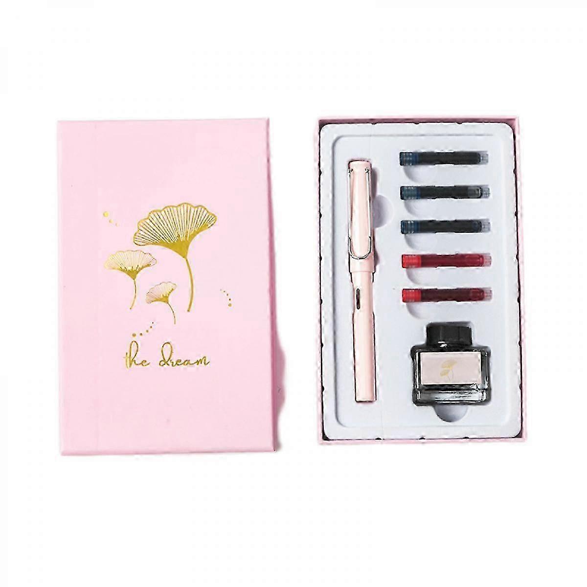 Extra Fine Nib Smooth Fountain Pen Pouch and Ink Cartridge Set whtie Replaceable ink sac