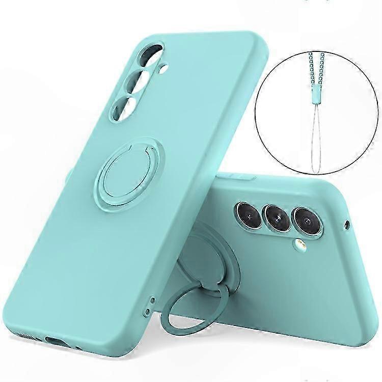 Liquid Silicone Phone Case with Ring Kickstand and Lanyard for A55 5G Model