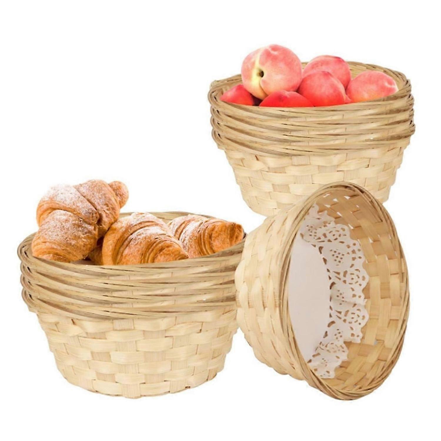 10 Pcs Round Small Gift Baskets,for Serving, Fruit Baskets,