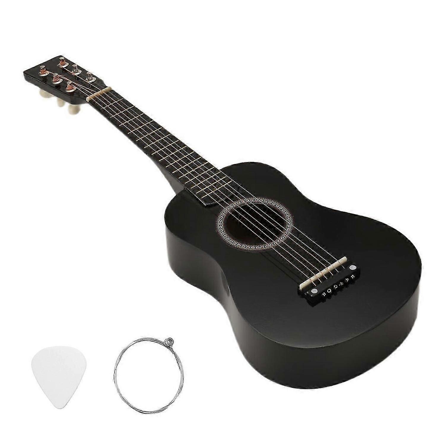 初心者のための23インチバスウッド12フレット6弦ギター(ブラック)