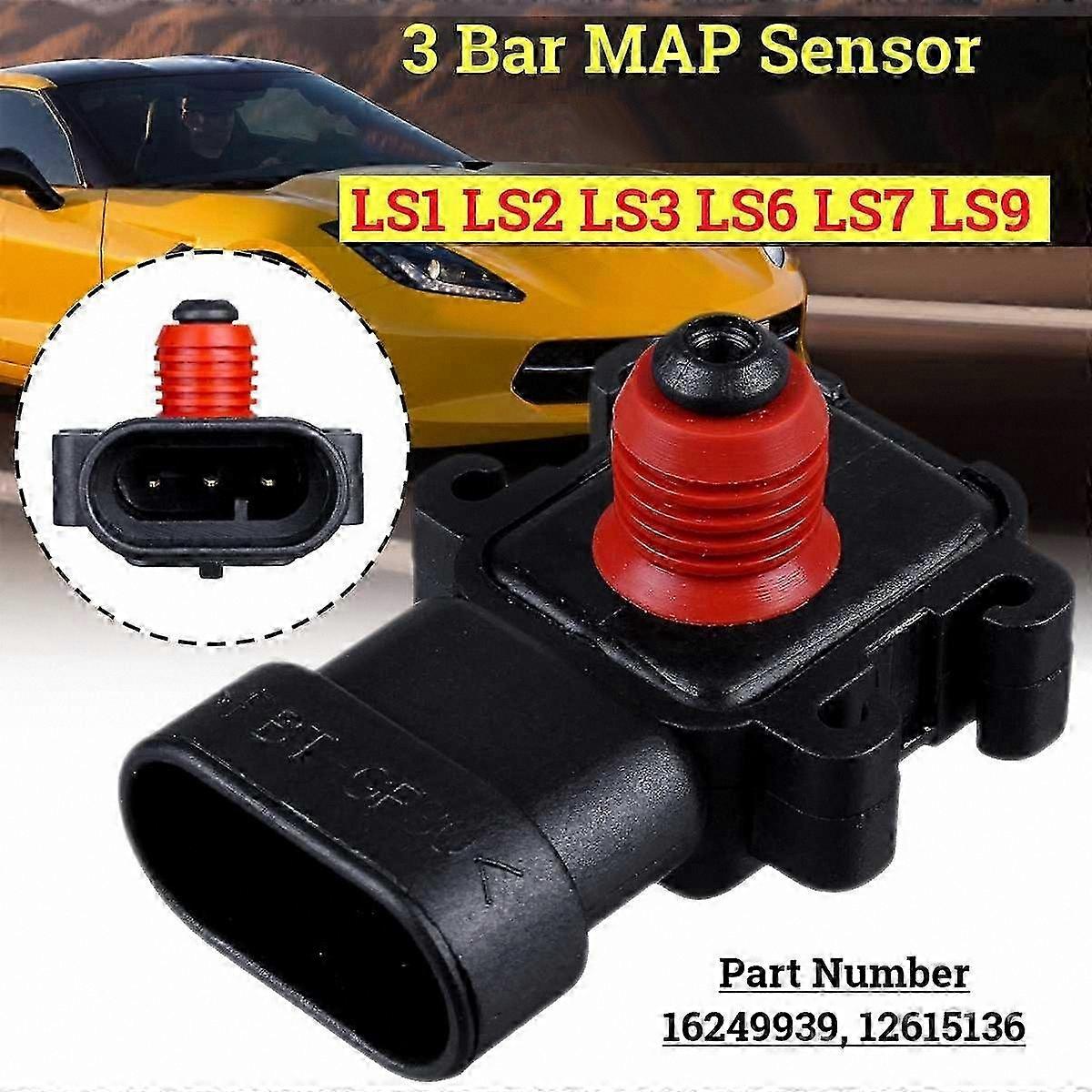 MAP Sensor for 3 Bar Air Intake Pressure Compatibility with LS1 LS3 LS6 LS7 LS9 LQ4 LY6 Engines