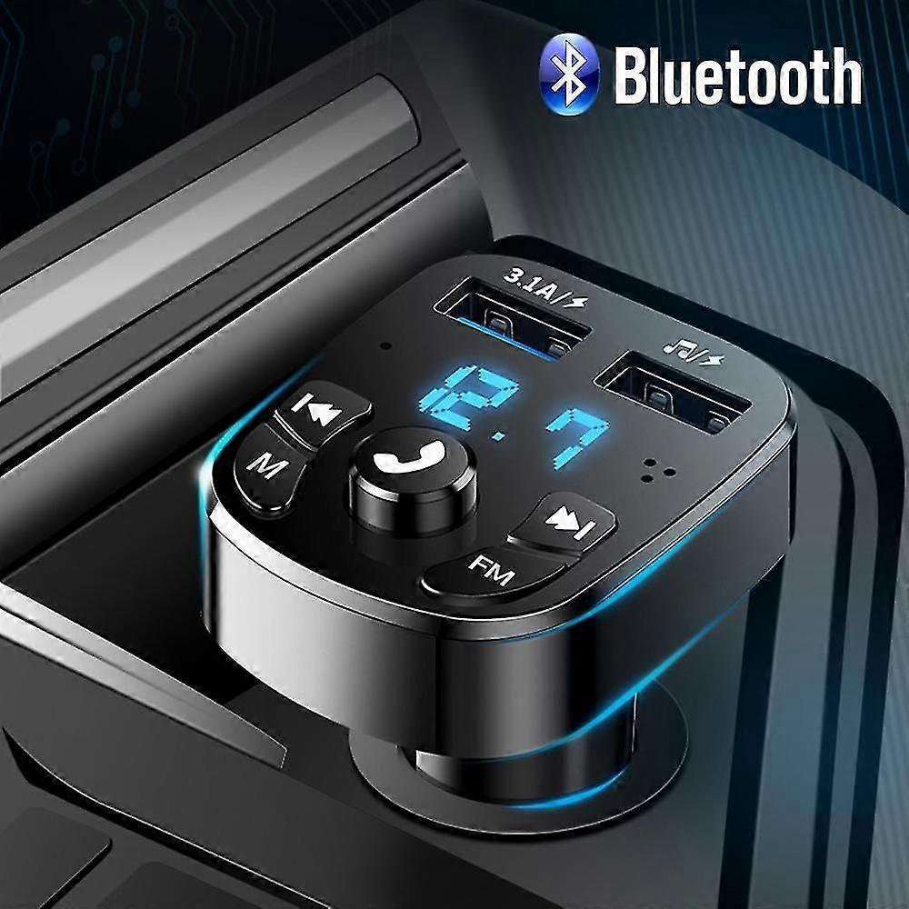 Bluetooth FM Transmitter Wireless Car Kit Hands-Free Dual USB Adapter for Jaguar Models