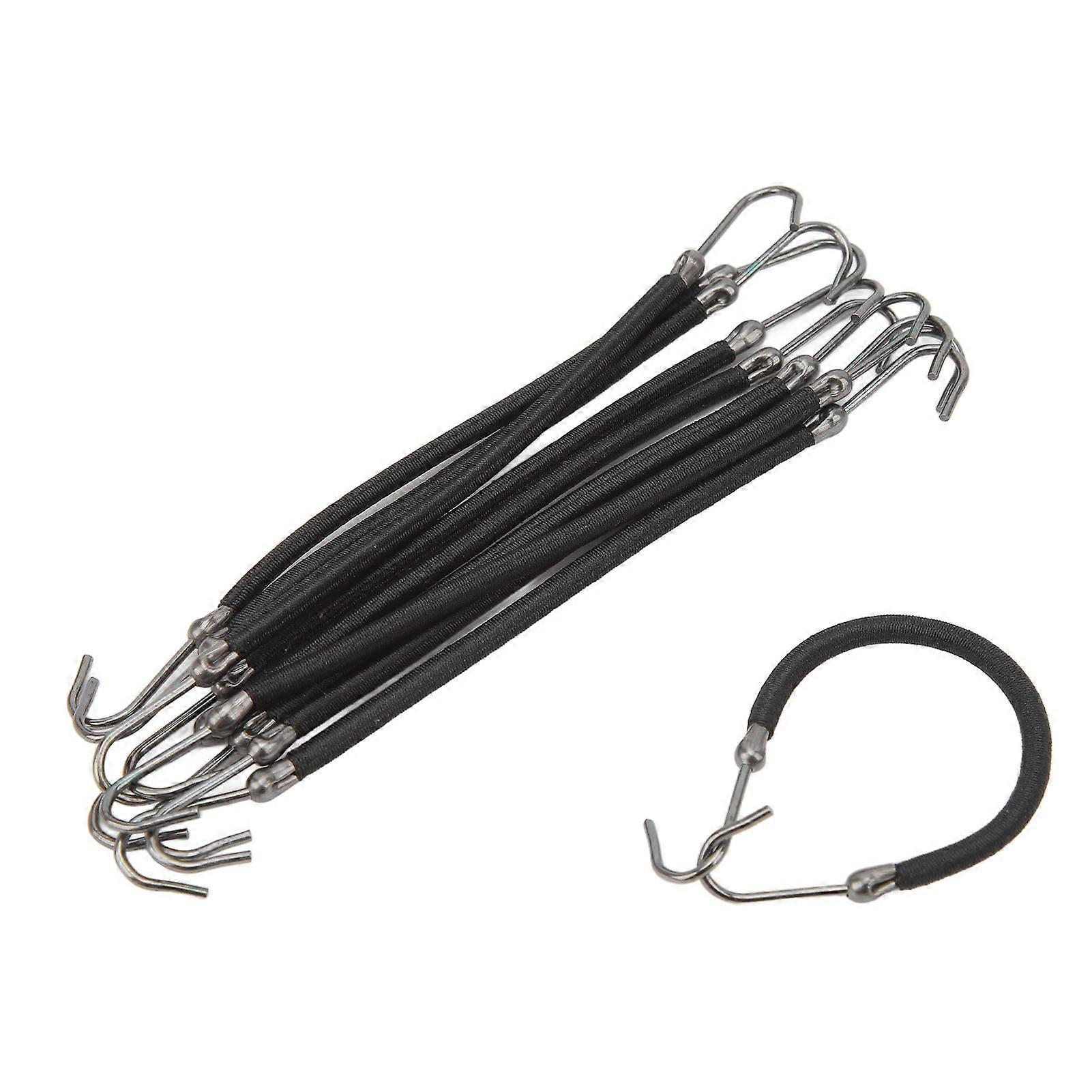 10pcs Ponytail Holder Hook Women Girls Flexible Elastic Hair Band Hook Styling Tool for Office Dating Black